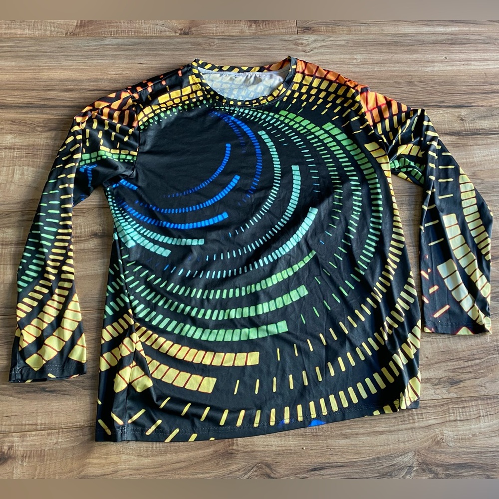 Vintage 90’s rave EDM trippy long sleeve shirt final home JNCO EDC hellstar